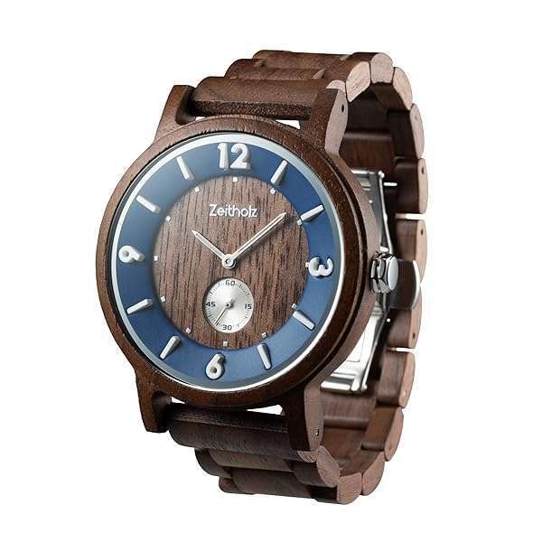 Shop Zeitholz Men's Wood Watches - 44mm Analog, 100% Natural Walnut, Perfect Gifts!