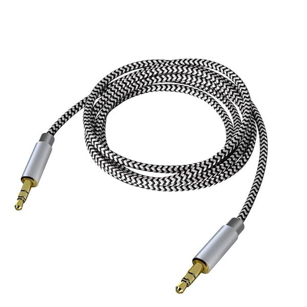 Zerist 10ft Nylon Braided 3.5mm Stereo Audio Cable - Tangle-Free Male to Male AUX for Headphones, iPods, iPhones & Stereos