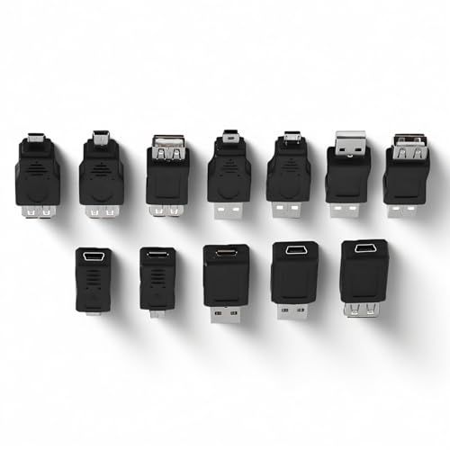 Zerone USB OTG Micro Mini USB 2.0 Male to Female Adapter Set - 12 Pack for Data Transfer & Charging