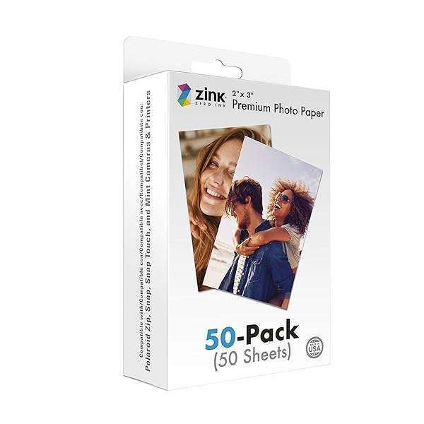 Zink 2x3 Premium Instant Photo Paper (50 Pack) for Polaroid Snap, Zip & Mint Cameras - High Quality Prints!