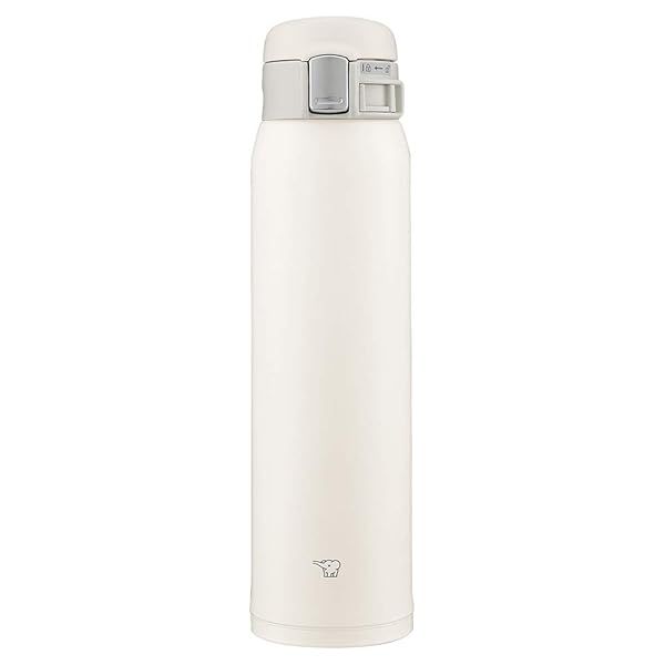 Zojirushi SM-SF60-WM Stainless Steel Water Bottle One-Touch Opening 20.3 fl oz Pale White