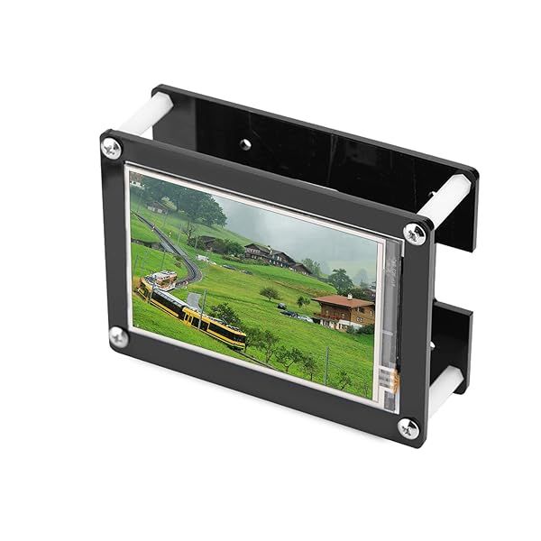"Zopsc 3.5" LCD Monitor: 1080P Display, 60fps IPS Screen & Black Acrylic Case - Multi-Language Support"