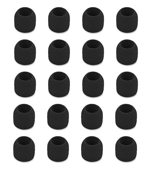 Zotech 20 Pcs Black Silicone Replacement Ear Buds Tips Small for Comfortable Listening
