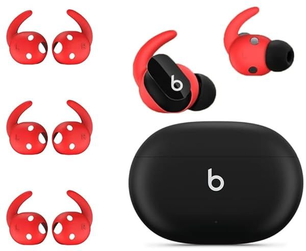 Zotech 3 Pair Silicone Anti Slip Earhooks Eartips for Beats Studio Buds [NOT Fit in Case] (Red)