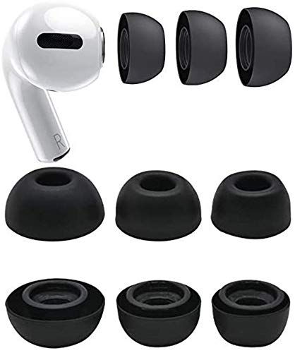 Zotech Replacement Silicone Ear Tips for Airpods Pro 3 Pairs SML Black