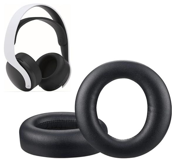 Zotech Replacement Leather Earpads Cushions for Sony PlayStation 5 Pulse 3D PS5 Wireless Headphones (Black)