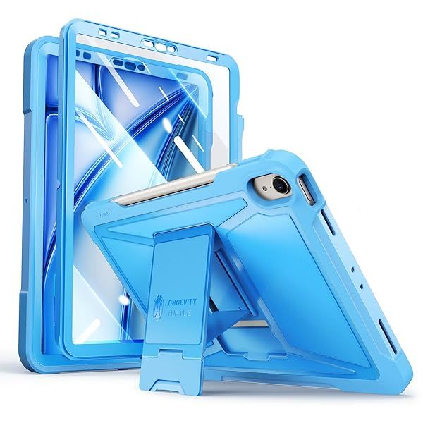 "Ztotop iPad Air 6th Gen Case with Screen Protector & Kickstand - Shockproof Cover for iPad Air 5/4 & Pro 11" - Blue"