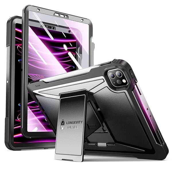 ZtotopCases for iPad Pro 12.9 Case 6th/5th/4th Generation 2022/2021/2020, Full Body Protective Rugged Cover with [Pencil Holder + Screen Protector] for iPad Pro 12.9 Inch 6th/5th/4th Gen, Gray