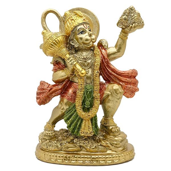 Alikiki Flying Hanuman Statue - Hindu God Idol for Home Temple, Yoga Decor & Spiritual Gifts