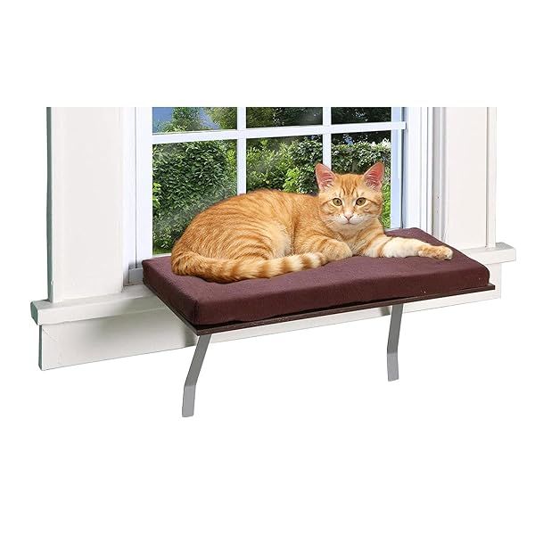 Sunny Kitty Window Perch Seat: Cozy Fleece Cushion & Washable Shelf for Cats