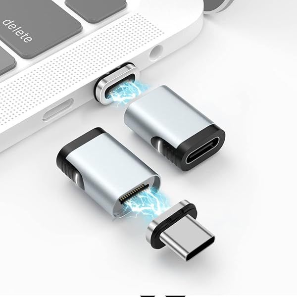 Aucon USB C Magnetic Adapter 24 Pin - 2 Pack for PD 100W Fast Charging & 10Gbps Data Transfer - USB 3.1 Compatible