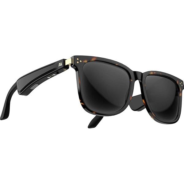 Buy Ausounds Audio Sunglasses: Open Ear Wireless Headphones with Polarized Lens & Storage Box - Stylish Black & Tortoise Brown Options