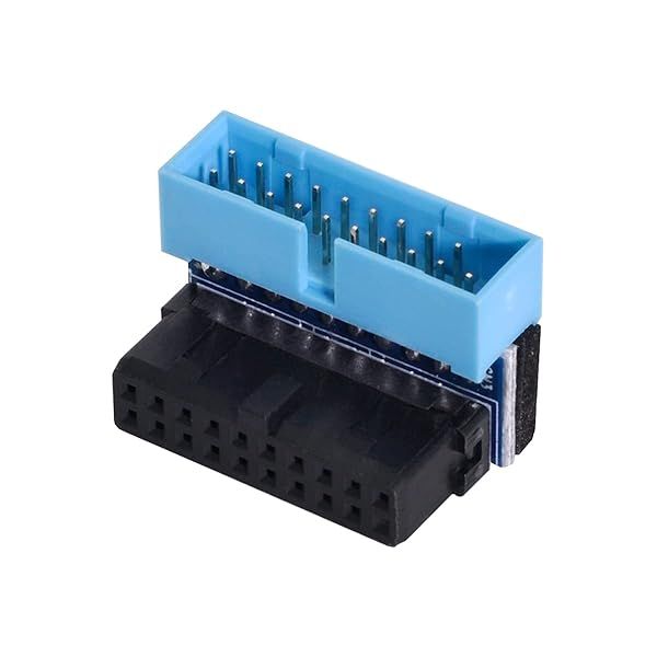 Cablecc USB 3.0 20pin Male to Female Down Angled Extension Adapter for Motherboard Mainboard