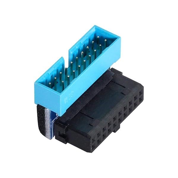 Cablecc USB 3.0 20pin Male to Female Extension Adapter Up Angled 90 Degree for Motherboard Mainboard Connector