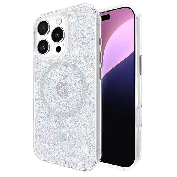 Case-Mate iPhone 16 Pro Case: Stylish MagSafe-Compatible, 12ft Drop Protection & Twinkle Disco Design
