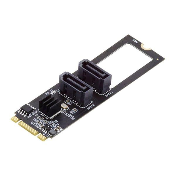 Chenyang M.2 NGFF Key B+M to 2 SATA 3.0 Adapter Card JMB582 - 6Gbps Hard Drive Extension for 2280mm SSDs