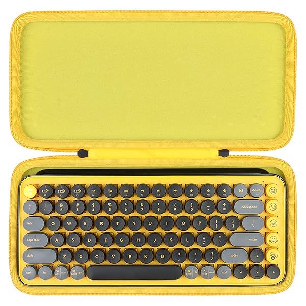 co2CREA Hard Case for Logitech POP Keys - Black & Blast Yellow Replacement