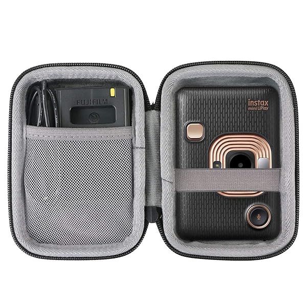 co2CREA Hard Travel Case for Fujifilm Instax Mini Liplay - Durable Black Protection