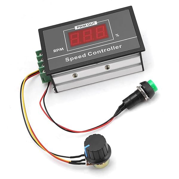 DC 6-60V Motor Speed Controller with Digital Display & Potentiometer - Easy Start/Stop Switch