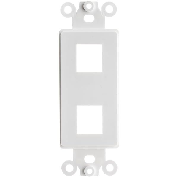 Decora Wall Plate Insert 2 Hole Keystone Jack White for Easy Home Networking and Cable Management