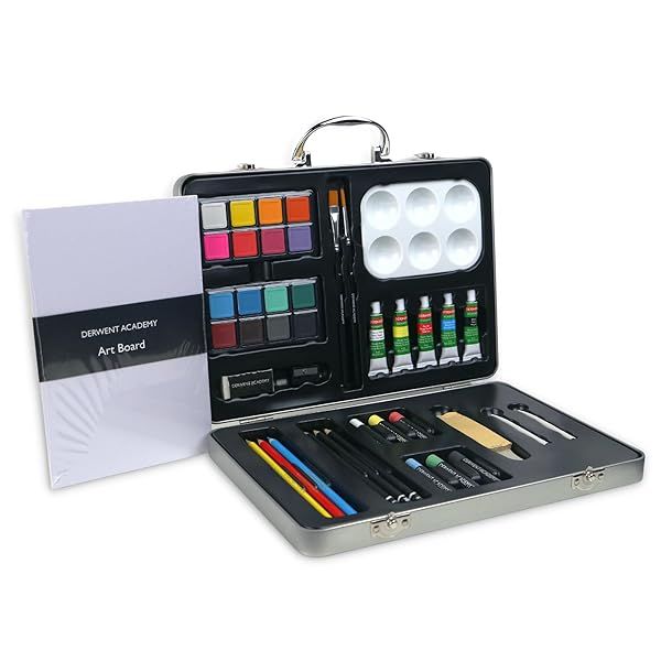 Derwent Academy Mixed Media Art Set (97042) - 43 Assorted Color Pieces for Creative Projects