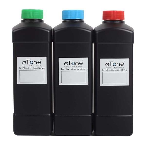 eTone 3x 1000ml Darkroom Chemical Storage Bottles for Film Photo Developing
