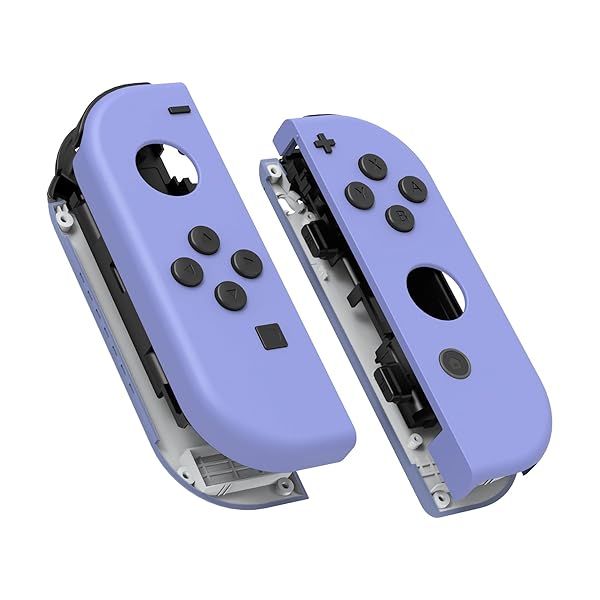eXtremeRate Soft Touch Grip Light Violet Joycon Controller Housing with Buttons DIY Shell Case for Nintendo Switch Joy-Con Console Shell Not Included