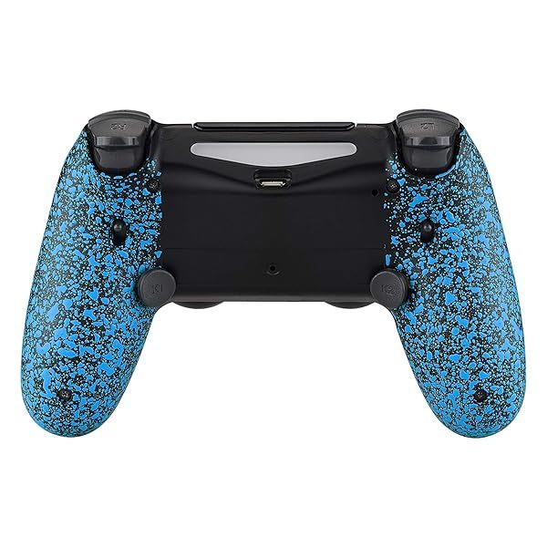 eXtremeRate Textured Blue Dawn 2.0 FlashShot Trigger Stop Remap Kit for PS4 Controller Upgrade Board Back Shell Buttons Trigger Lock