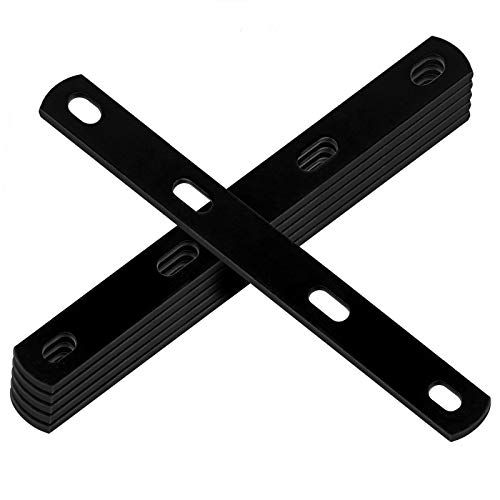 EOERE 6 PCS Black 12 Inch Mending Plate Steel Straps Heavy Duty Flat Repair Brace for Woodworking Max Load 110 lb