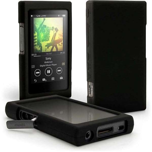 Soft Silicone Case for Sony NW-A55 A35 Walkman - Protective Shell Cover (Black)