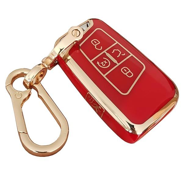 QIXIUBIA for Volkswagen Key Fob Cover Keyless Remote Smart Key Fob Shell with Keychain Fit for VW Volkswagen Atlas Jetta Passat Arteon Tiguan (Red)