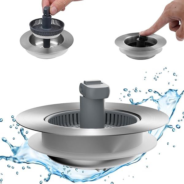 Upgrade Your Kitchen: Hibbent 3-in-1 Stainless Steel Sink Drain Strainer & Stopper Combo for 3.5 Inch Drains