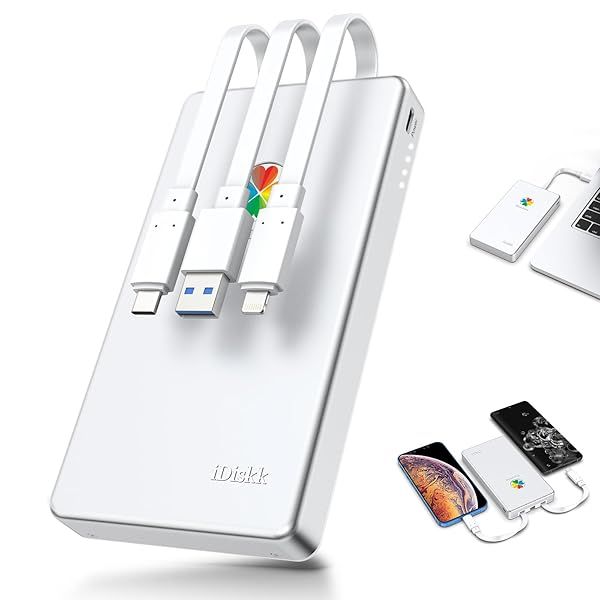 iDiskk 2TB MFi Certified External Hard Drive: Fast Backup for iPhone, iPad, MacBook & Android - Perfect for Photos & Videos