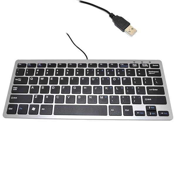 iKKEGOL Mini USB Slim 78-Key Compact Keyboard for PC & Mac - Thin, Lightweight Design for Desktop & Laptop Use