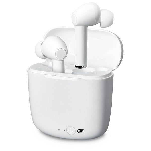 iLive Truly Wire-Free Bluetooth Earbuds, Sweatproof Design, Charging Case, Includes 3 Set of Ear Tips, White (IAEBT300W)