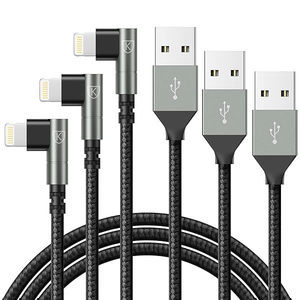 iPhone Charger 10FT,3Pack 90 Degree Charging Cable, [Apple MFi Certified] Long Lightning Cable Fast Charging Cord Compatible for iPhone 14/13/12/11/Pro/Max/Mini/X/Plus/8/7/6/5S/SE/Plus/iPad (10FT)