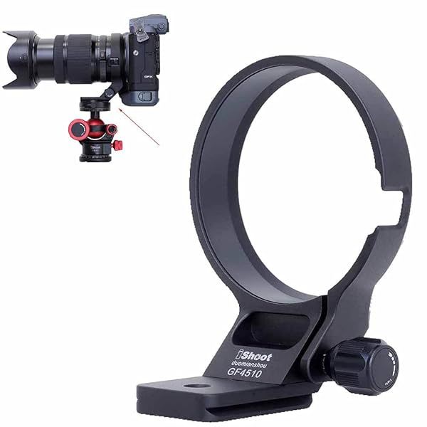 iShoot Lens Collar Tripod Mount for Fujifilm GF 45-100mm - Arca-Swiss Quick Release & Metal Support Bracket