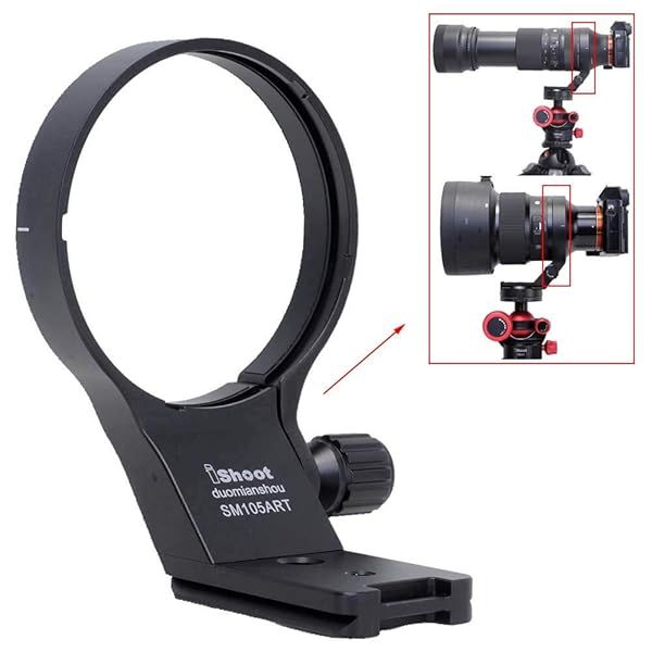 iShoot Lens Collar Tripod Mount for Sigma 105mm & 100-400mm Lenses - Arca Fit Plate Support