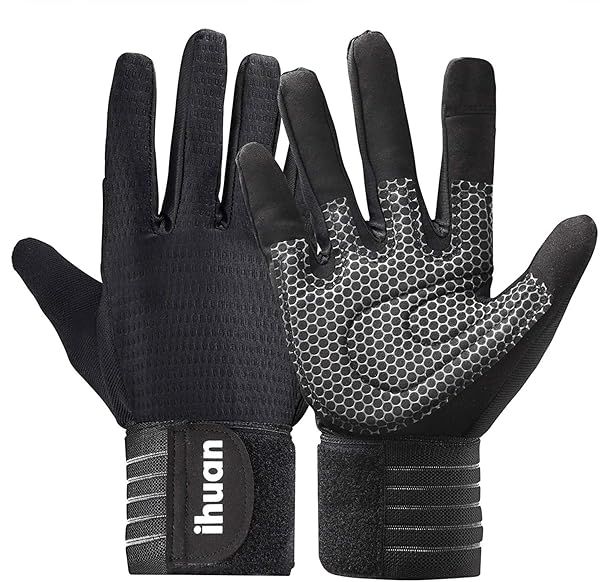 Ihuan Full-Finger Workout Gloves for Men | Best Weight Lifting & Deadlift Gloves for Ultimate Gym Performance