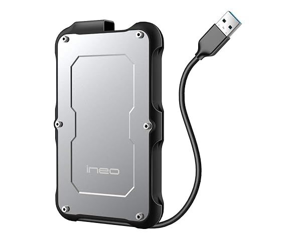 Ineo 25 Inch USB 30 Type A Rugged Waterproof Shockproof External Hard Drive Enclosure T2580