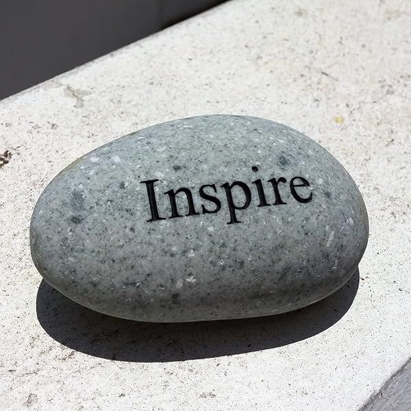 Inspire Engraved Stone Pebble River Rock for Unique Home Decor and Gifts
