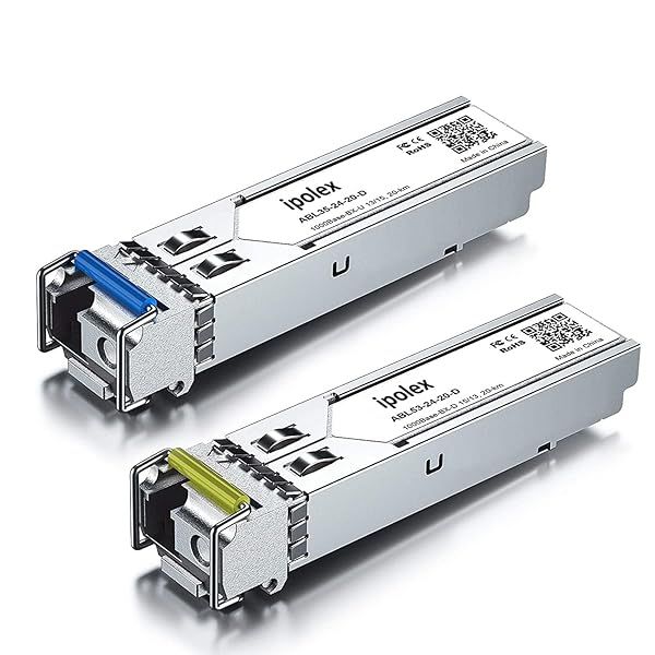 iPolex 1000Base BIDI SFP Module Pair 1.25G Gigabit SingleMode Transceiver 1550nm 1310nm up to 20 km Compatible with Cisco Ubiquiti Mikrotik D-Link Netgear TP-Link