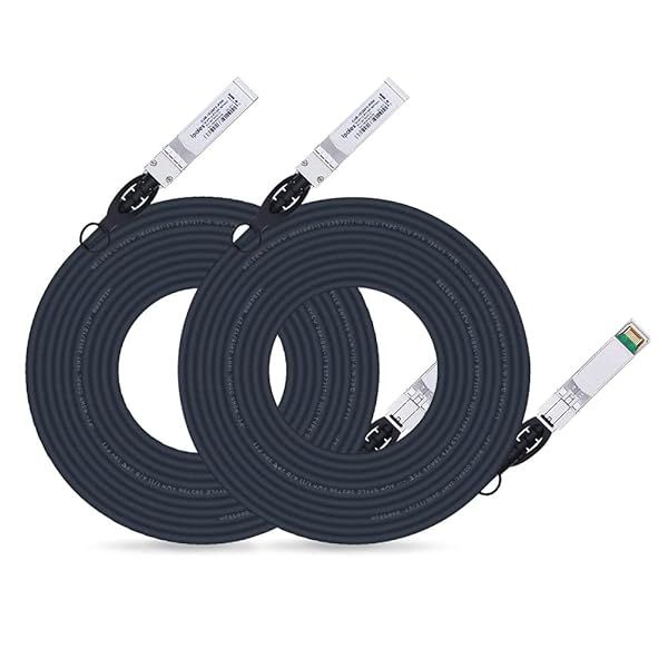 iPolex 10G SFP+ Twinax Cable 5m Direct Attach Copper Passive Cable for Cisco Meraki Ubiquiti Mikrotik Intel Fortinet Netgear D-Link TP-Link 2 Pack