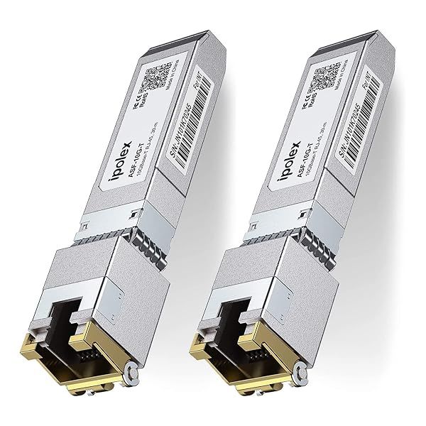 ipolex 10G SFP to RJ45 Transceiver Module Compatible with Cisco Ubiquiti Mikrotik Netgear D-Link 2 Pack for Fast Networking