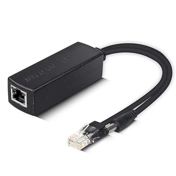 ipolex Gigabit PoE Splitter Adapter 48V to 12V DC Jack 5.5x2.1mm for Surveillance Camera CCTV VoIP Phone IEEE 802.3af/at Compliant