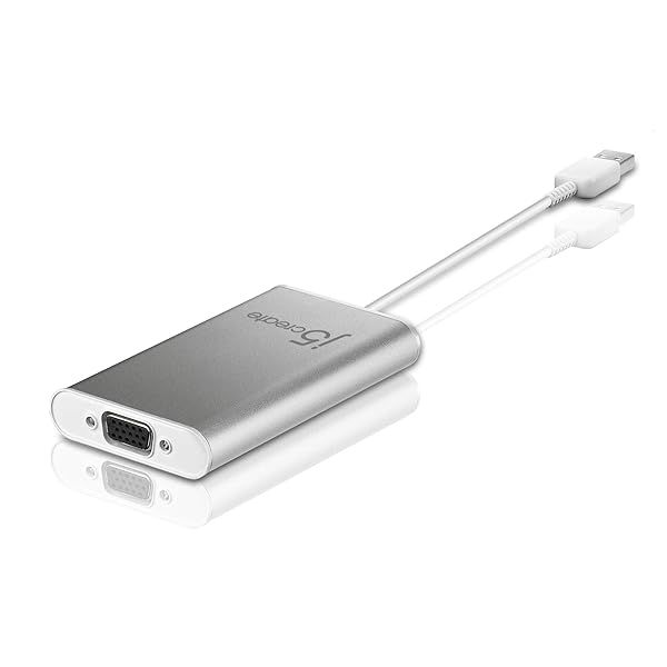 j5create USB 2.0 to VGA Display Adapter: Plug & Play, 3 Modes, Windows & Mac Compatible