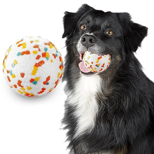 JEROCK Indestructible Dog Ball for Aggressive Chewers Durable Interactive Toy for Training Fetch Large Medium Small Dogs and Puppies