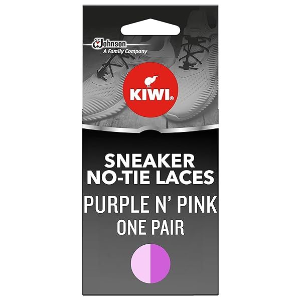 KIWI No-Tie Sneaker Laces in Purple & Pink - One Size Fits All, 1 Pair for Easy Style!
