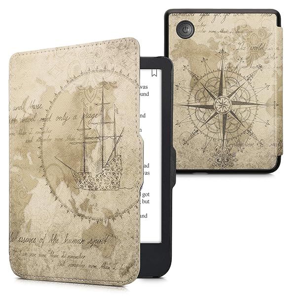 KWMobile Vintage Brown Case for Kobo Clara 2E & Tolino Shine 4 - Stylish eReader Cover for Travel