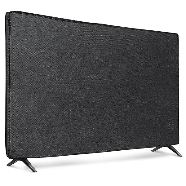 "KWMobile 75" TV Dust Cover - Black Fabric Protector for Indoor Flat Screen TVs"